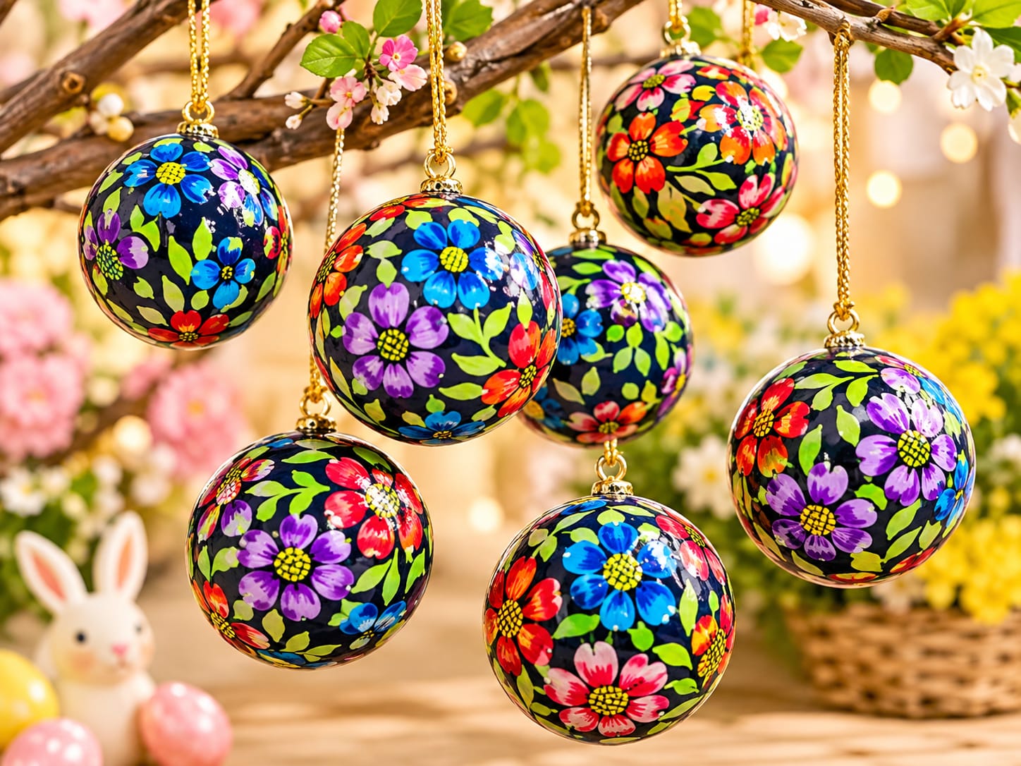 Hand painted christmas baubles, Handmade Christmas ornaments, Christmas Tree Decoratives, Paper Mache Baubles, Hanging Christmas Bauble